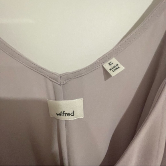 Aritzia Wilfred Beaune Pleated Mini Wrap Dress Purple Lavender XS - Picture 4 of 8